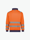 Dassy Denver Hogezichtbaarheidssweater - Fluo-Oranje/Marineblauw Werksweater HiVis Dassy