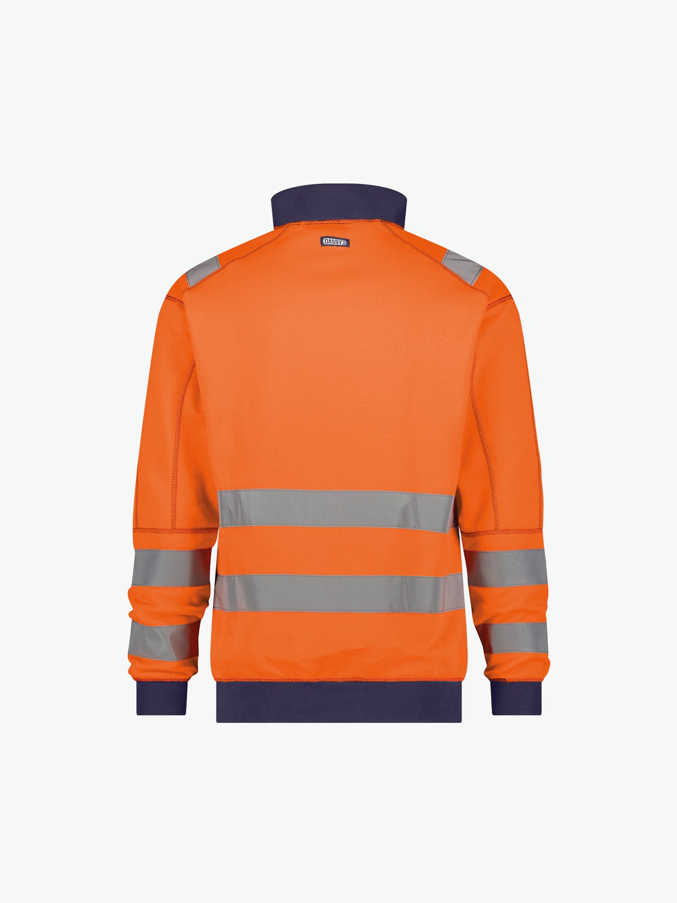 Dassy Denver Hogezichtbaarheidssweater - Fluo-Oranje/Marineblauw Werksweater HiVis Dassy