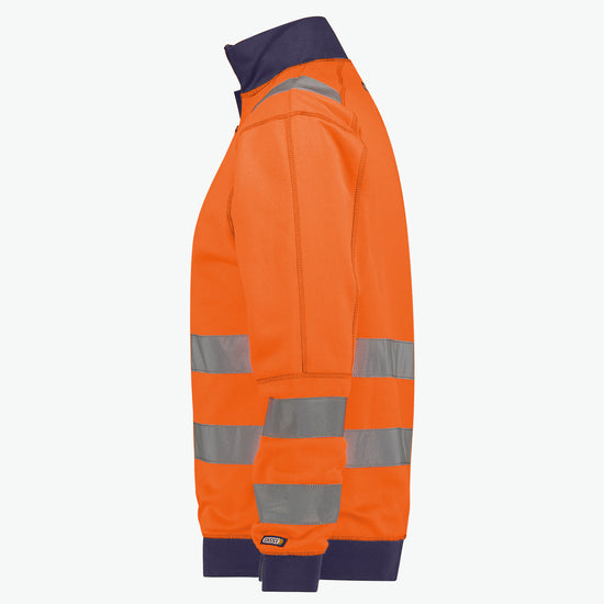 Dassy Denver Hogezichtbaarheidssweater - Fluo-Oranje/Marineblauw Werksweater HiVis Dassy