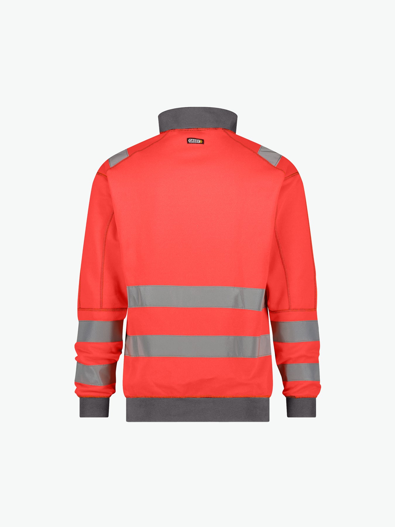 Dassy Denver Hogezichtbaarheidssweater - Fluorood/Cementgrijs Werksweater HiVis Dassy