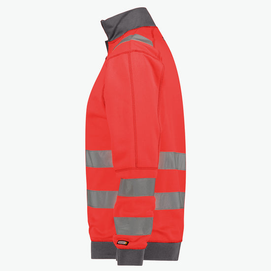 Dassy Denver Hogezichtbaarheidssweater - Fluorood/Cementgrijs Werksweater HiVis Dassy