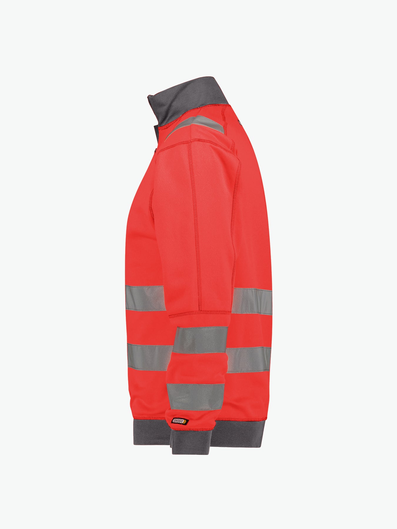 Dassy Denver Hogezichtbaarheidssweater - Fluorood/Cementgrijs Werksweater HiVis Dassy