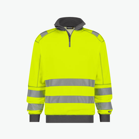 Dassy Denver Hogezichtbaarheidssweater - Fluogeel/Cementgrijs Werksweater HiVis Dassy