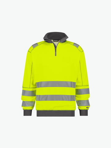 Dassy Denver Hogezichtbaarheidssweater - Fluogeel/Cementgrijs Werksweater HiVis Dassy