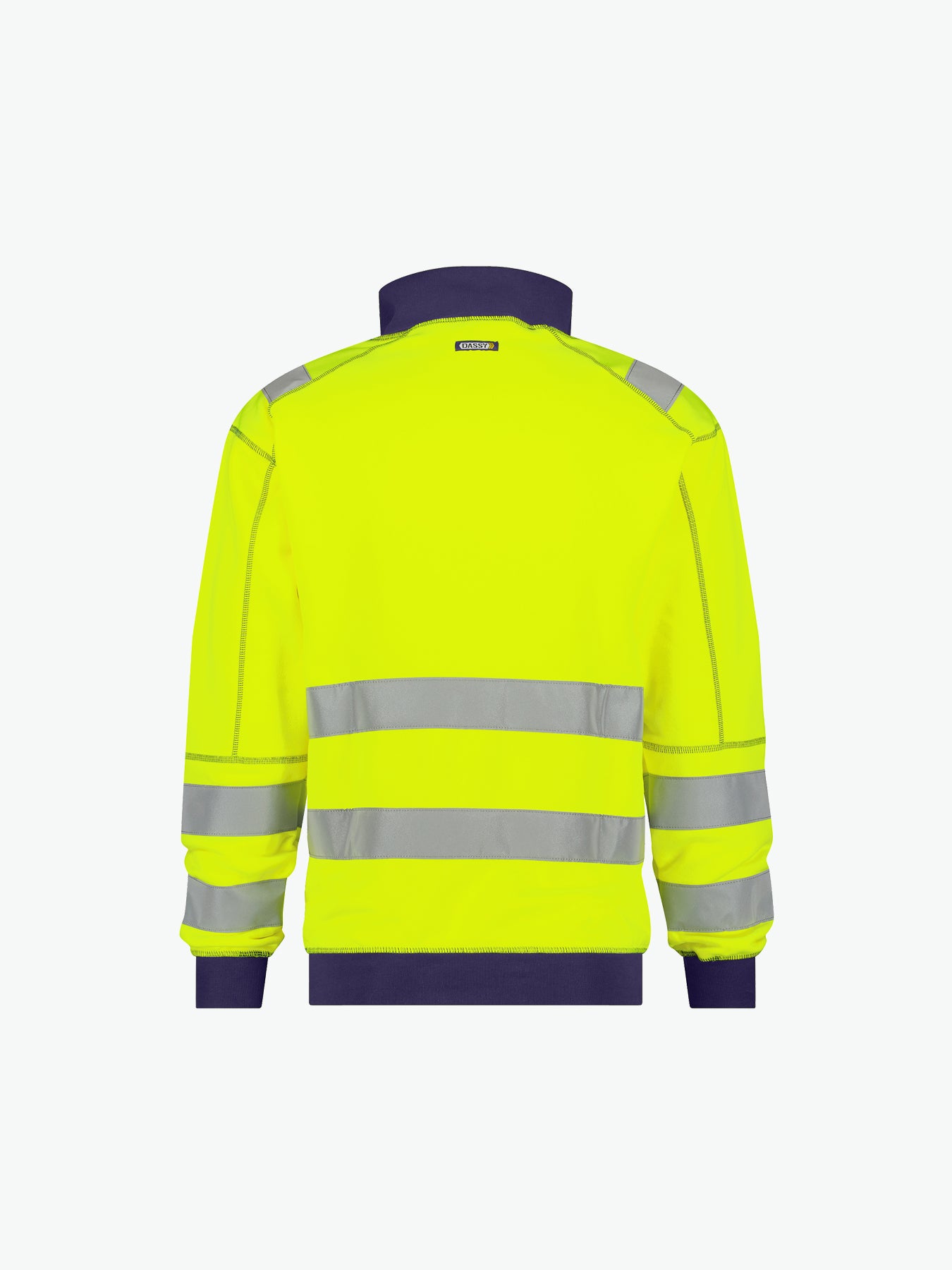 Dassy Denver Hogezichtbaarheidssweater - Fluogeel/Marineblauw Werksweater HiVis Dassy
