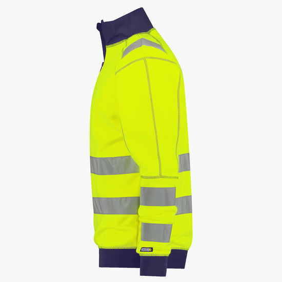 Dassy Denver Hogezichtbaarheidssweater - Fluogeel/Marineblauw Werksweater HiVis Dassy