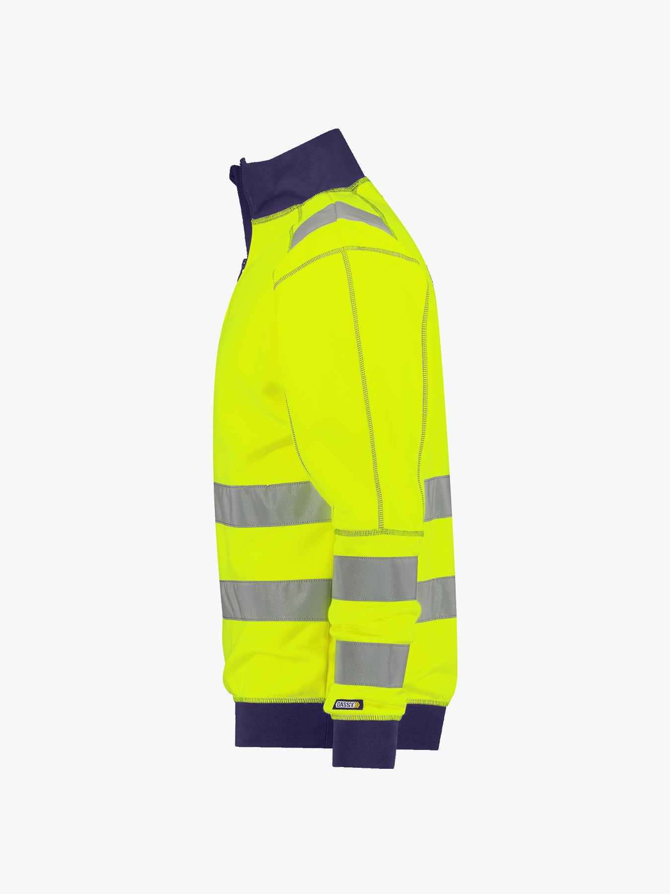 Dassy Denver Hogezichtbaarheidssweater - Fluogeel/Marineblauw Werksweater HiVis Dassy