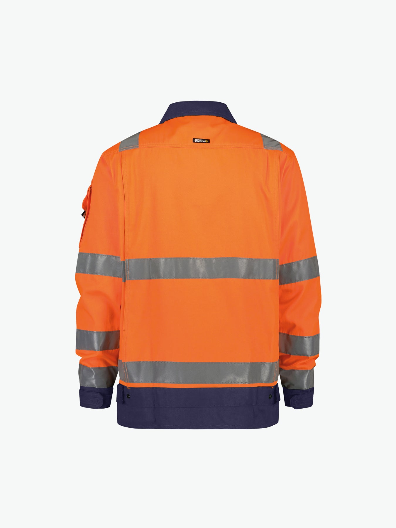 Dassy Dusseldorf Hogezichtbaarheidsvest - Fluo-Oranje/Marineblauw Werkvest HiVis Dassy