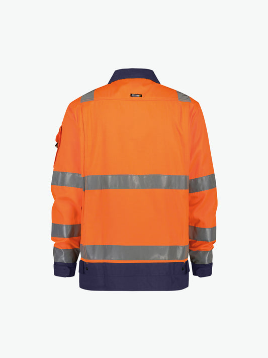 Dassy Dusseldorf Hogezichtbaarheidsvest - Fluo-Oranje/Marineblauw Werkvest HiVis Dassy