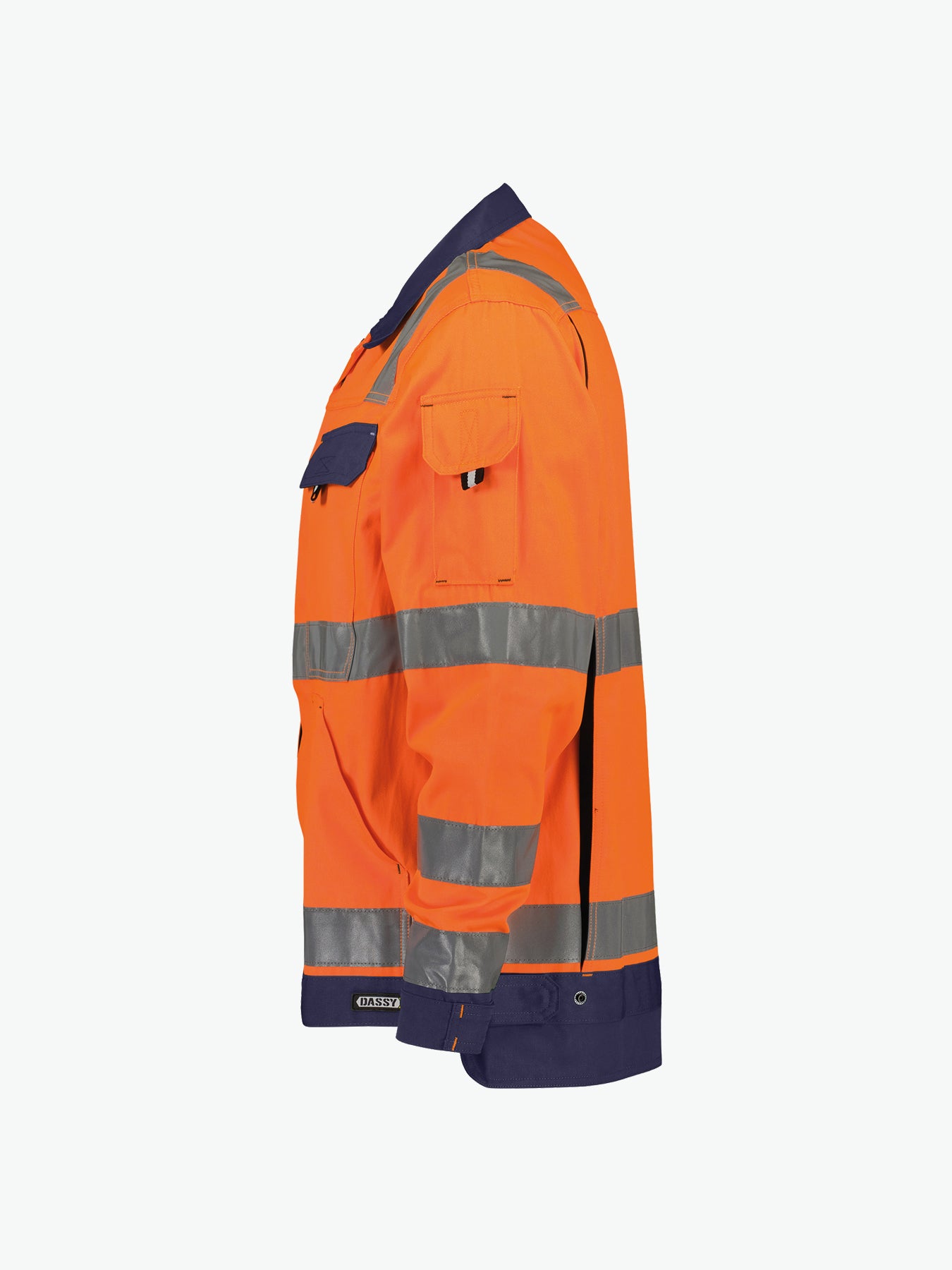 Dassy Dusseldorf Hogezichtbaarheidsvest - Fluo-Oranje/Marineblauw Werkvest HiVis Dassy