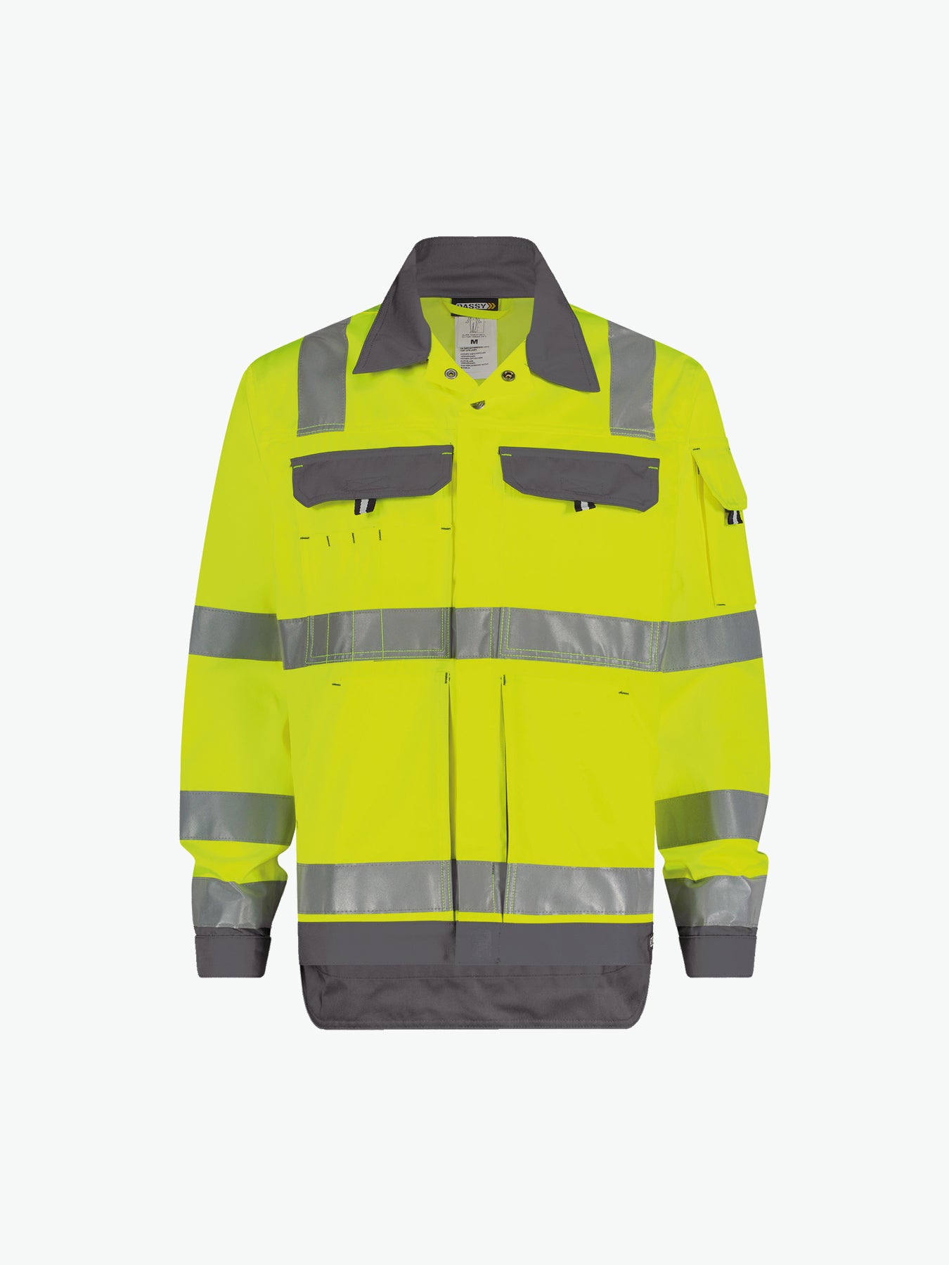 Dassy Dusseldorf Hogezichtbaarheidsvest - Fluogeel/Cementgrijs Werkvest HiVis Dassy
