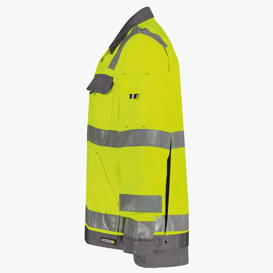 Dassy Dusseldorf Hogezichtbaarheidsvest - Fluogeel/Cementgrijs Werkvest HiVis Dassy