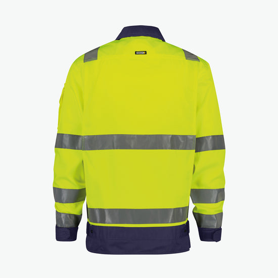 Dassy Dusseldorf Hogezichtbaarheidsvest - Fluogeel/Marineblauw Werkvest HiVis Dassy