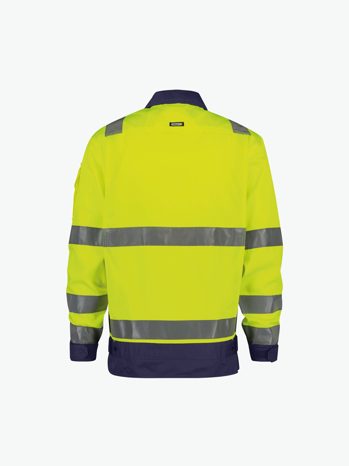 Dassy Dusseldorf Hogezichtbaarheidsvest - Fluogeel/Marineblauw Werkvest HiVis Dassy