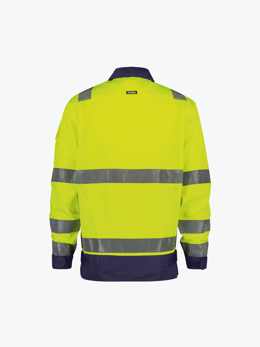 Dassy Dusseldorf Hogezichtbaarheidsvest - Fluogeel/Marineblauw Werkvest HiVis Dassy
