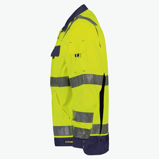 Dassy Dusseldorf Hogezichtbaarheidsvest - Fluogeel/Marineblauw Werkvest HiVis Dassy
