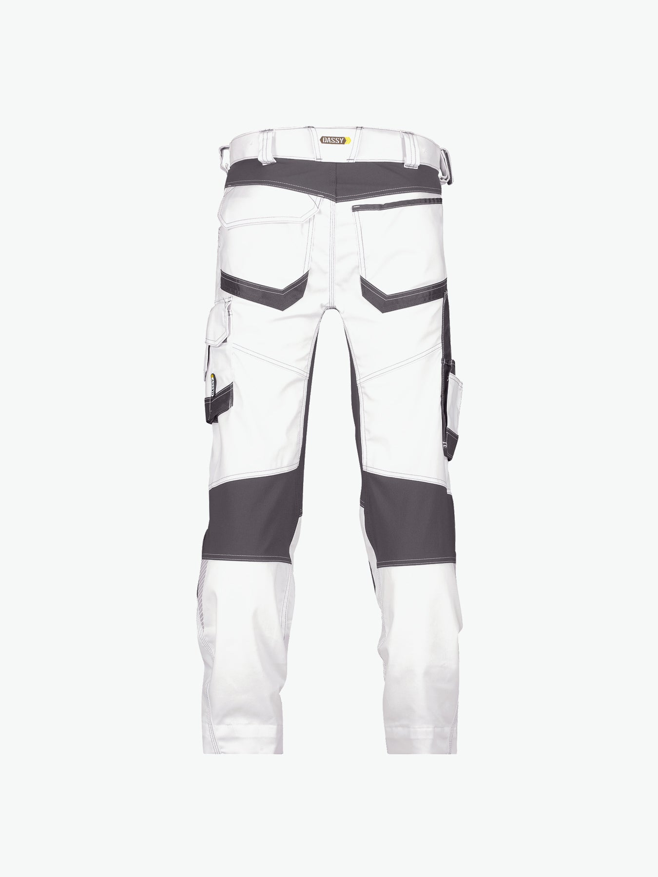 Dassy Dynax Painters Schildersbroek met stretch en kniezakken - Wit/Antracietgrijs Werkbroek Dassy