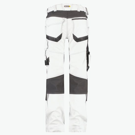Dassy Dynax Painters Women Schildersbroek met stretch en kniezakken voor dames - Wit/Antracietgrijs Werkbroek Dames Dassy