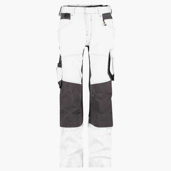 Dassy Dynax Painters Women Schildersbroek met stretch en kniezakken voor dames - Wit/Antracietgrijs Werkbroek Dames Dassy