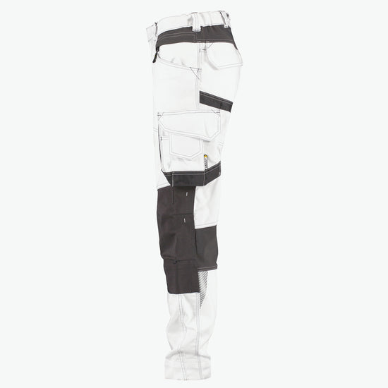 Dassy Dynax Painters Women Schildersbroek met stretch en kniezakken voor dames - Wit/Antracietgrijs Werkbroek Dames Dassy