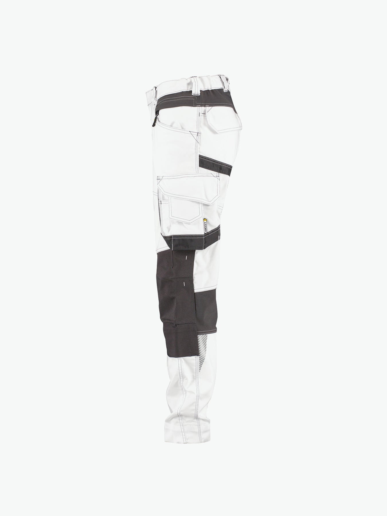 Dassy Dynax Painters Women Schildersbroek met stretch en kniezakken voor dames - Wit/Antracietgrijs Werkbroek Dames Dassy