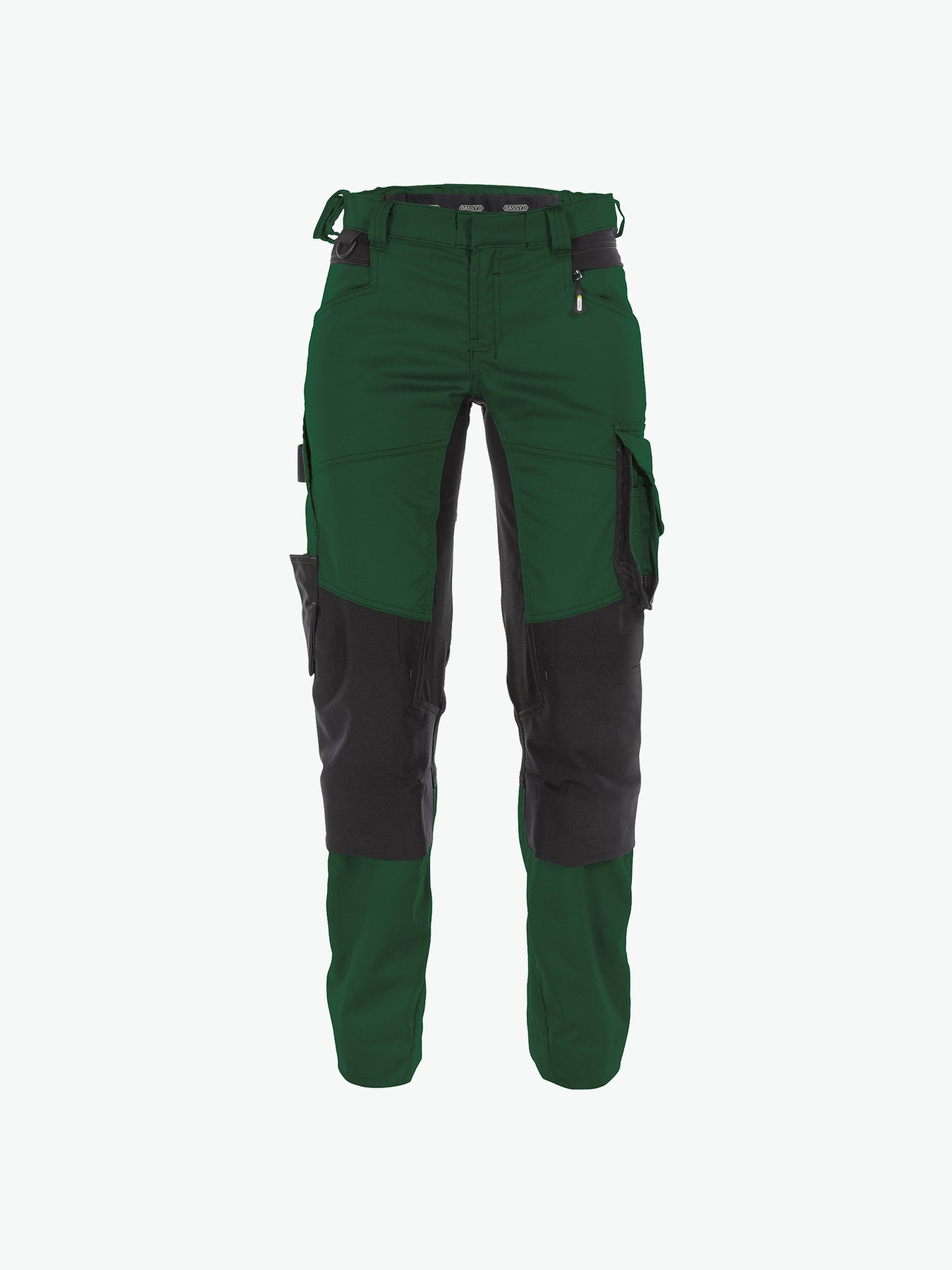Dassy Dynax Women Werkbroek met stretch en kniezakken voor dames - Flessengroen/Zwart Werkbroek Dames Dassy