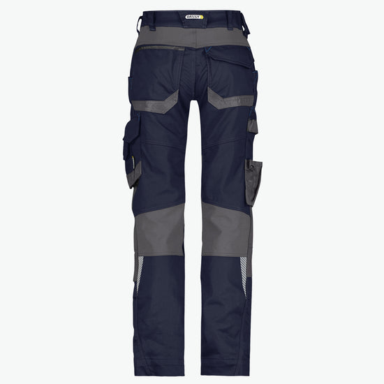 Dassy Dynax Women Werkbroek met stretch en kniezakken voor dames - Nachtblauw/Antracietgrijs Werkbroek Dames Dassy