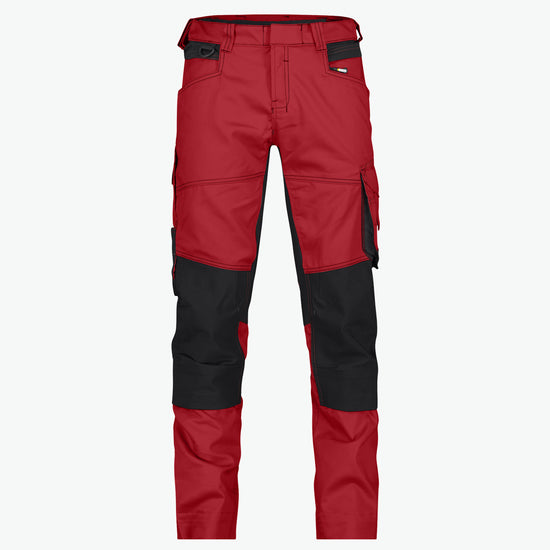 Dassy Dynax Women Werkbroek met stretch en kniezakken voor dames - Rood/Zwart Werkbroek Dames Dassy