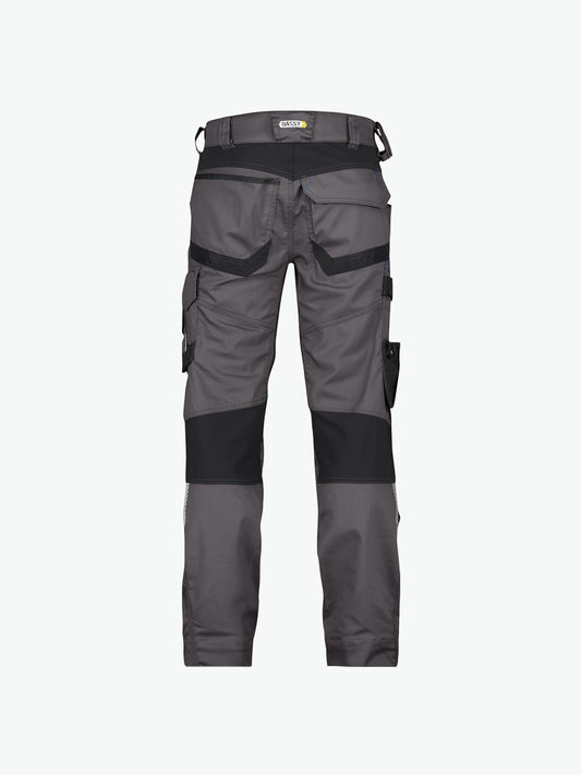 Dassy Dynax Werkbroek met stretch en kniezakken - Antracietgrijs/Zwart Werkbroek Dassy
