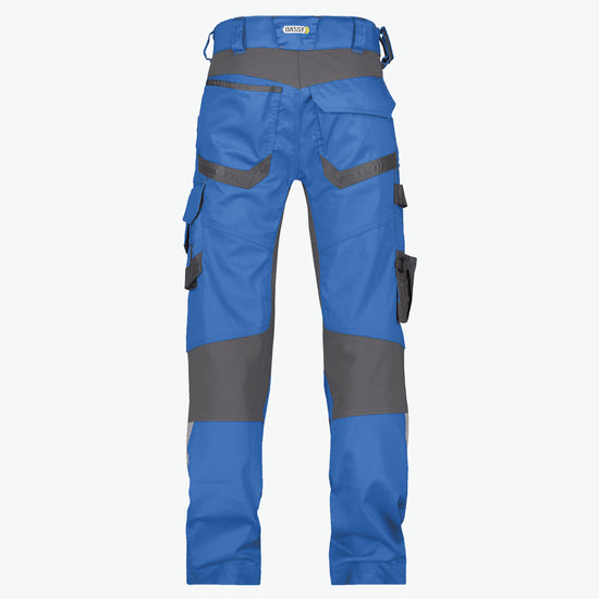 Dassy Dynax Werkbroek met stretch en kniezakken - Azuurblauw/Antracietgrijs Werkbroek Dassy