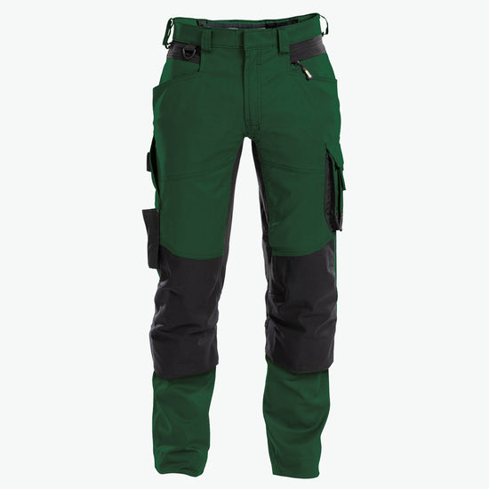 Dassy Dynax Werkbroek met stretch en kniezakken - Flessengroen/Zwart Werkbroek Dassy