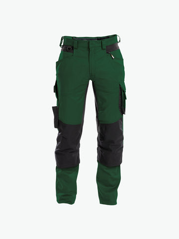 Dassy Dynax Werkbroek met stretch en kniezakken - Flessengroen/Zwart Werkbroek Dassy