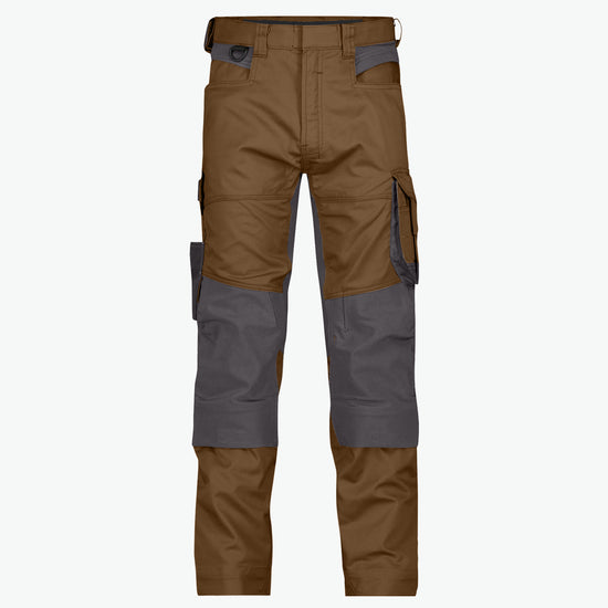 Dassy Dynax Werkbroek met stretch en kniezakken - Leembruin/Antracietgrijs Werkbroek Dassy