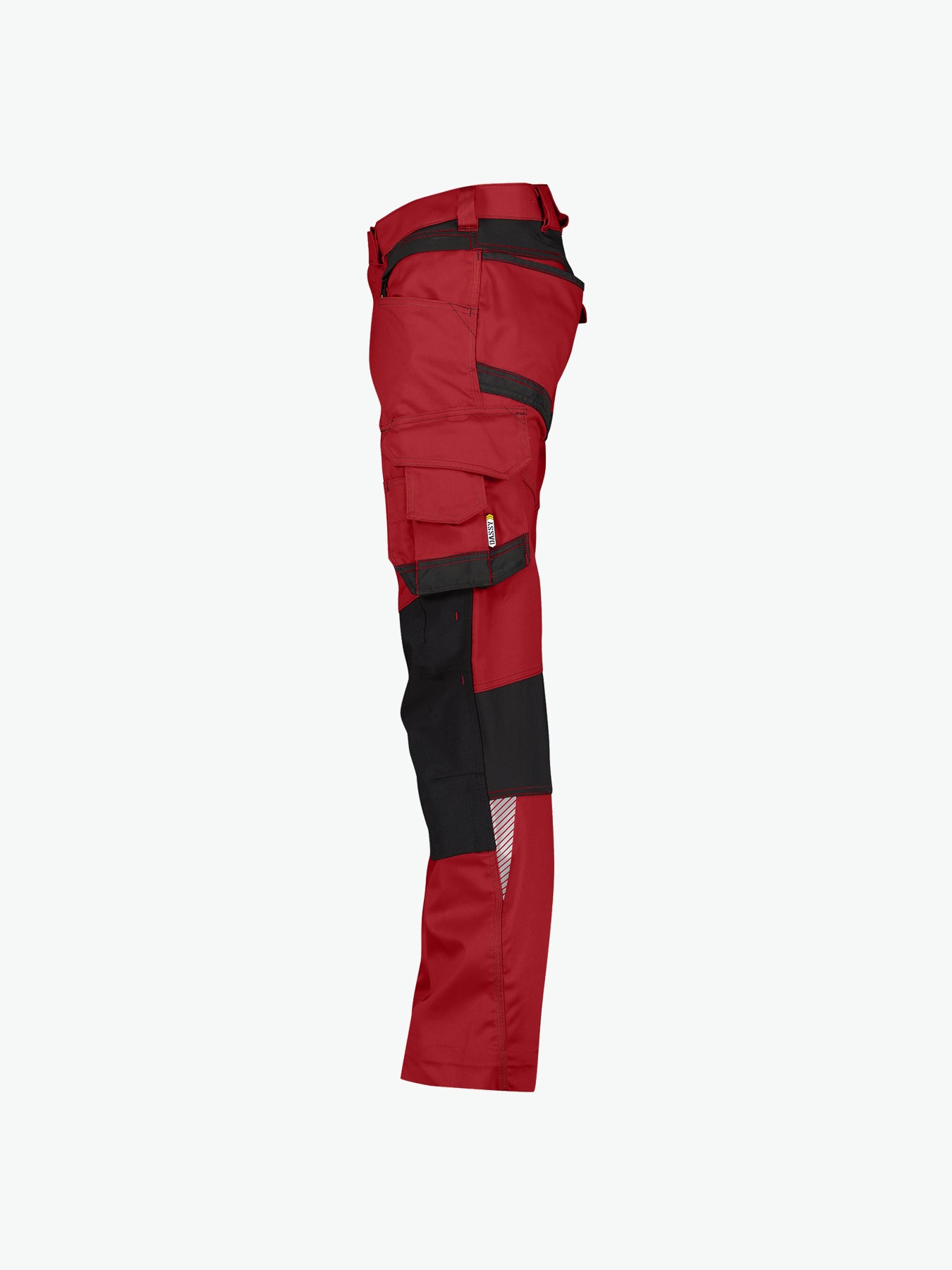 Dassy Dynax Werkbroek met stretch en kniezakken - Rood/Zwart Werkbroek Dassy