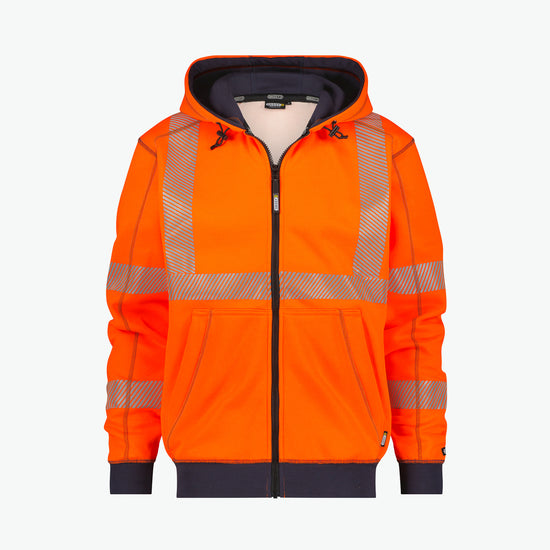 Dassy Evans Hogezichtbaarheidshoodie - Fluo-Oranje/Marineblauw Werksweater HiVis Dassy