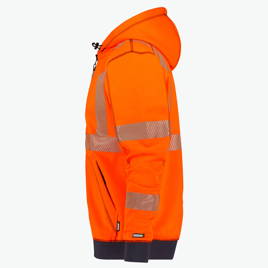 Dassy Evans Hogezichtbaarheidshoodie - Fluo-Oranje/Marineblauw Werksweater HiVis Dassy