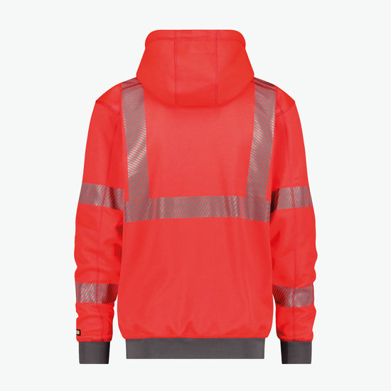 Dassy Evans Hogezichtbaarheidshoodie - Fluorood/Cementgrijs Werkjas HiVis Dassy