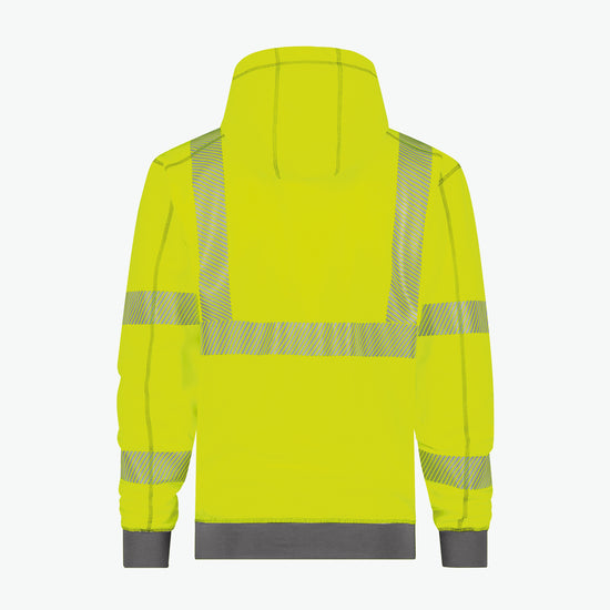 Dassy Evans Hogezichtbaarheidshoodie - Fluogeel/Cementgrijs Werksweater HiVis Dassy