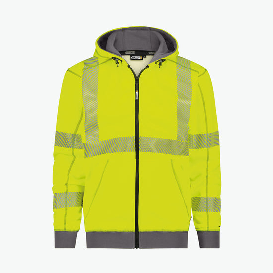 Dassy Evans Hogezichtbaarheidshoodie - Fluogeel/Cementgrijs Werksweater HiVis Dassy