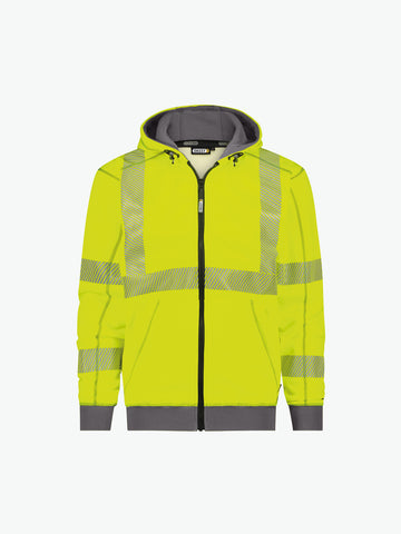 Dassy Evans Hogezichtbaarheidshoodie - Fluogeel/Cementgrijs Werksweater HiVis Dassy