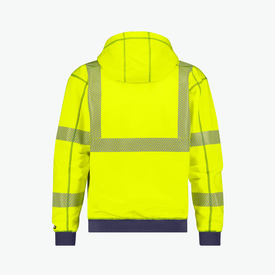 Dassy Evans Hogezichtbaarheidshoodie - Fluogeel/Marineblauw Werksweater HiVis Dassy