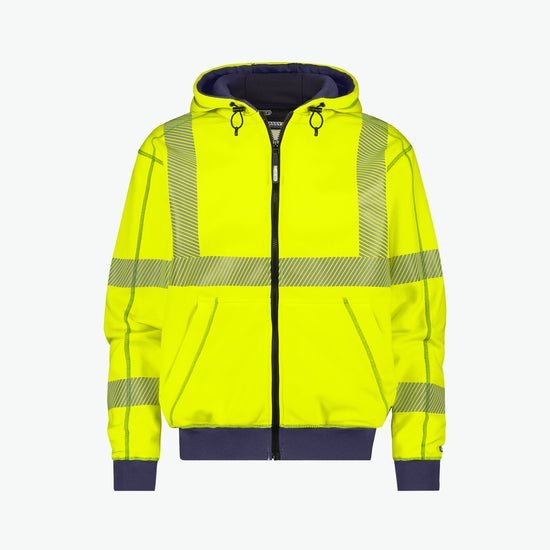 Dassy Evans Hogezichtbaarheidshoodie - Fluogeel/Marineblauw Werksweater HiVis Dassy