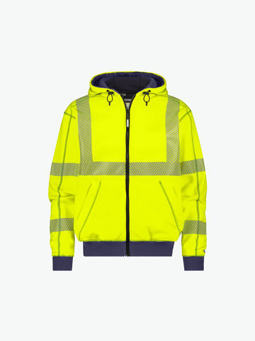 Dassy Evans Hogezichtbaarheidshoodie - Fluogeel/Marineblauw Werksweater HiVis Dassy