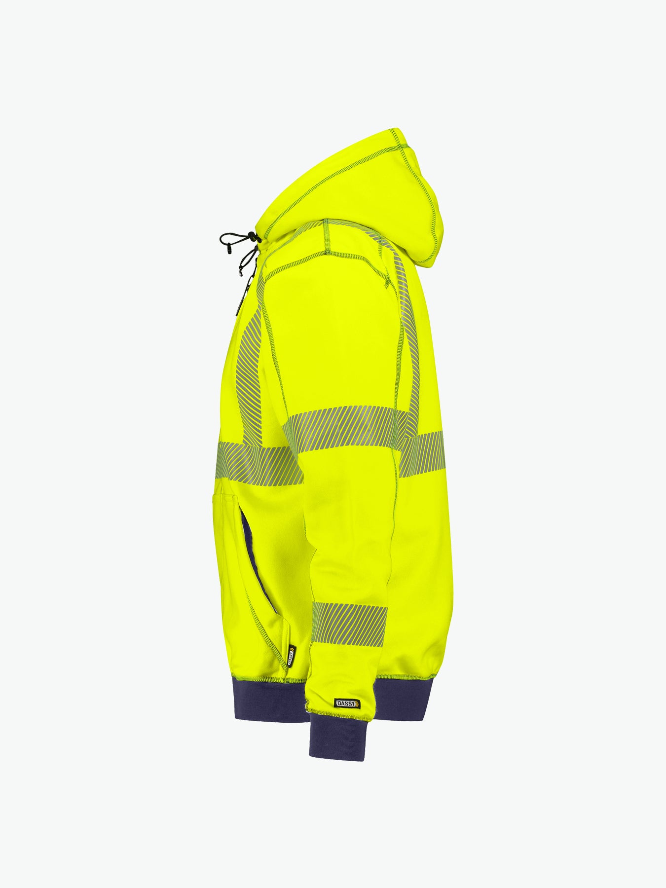 Dassy Evans Hogezichtbaarheidshoodie - Fluogeel/Marineblauw Werksweater HiVis Dassy
