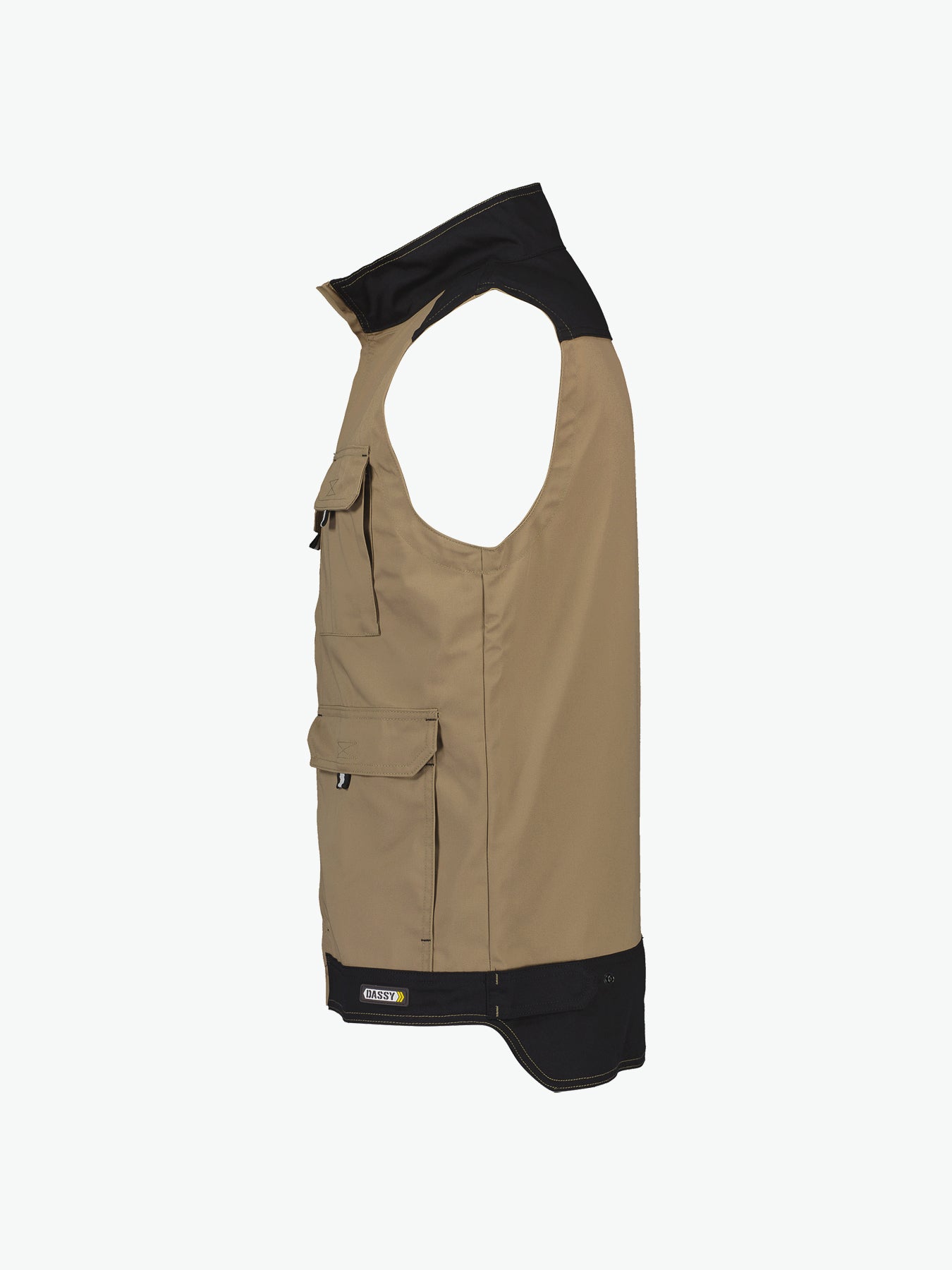 Dassy Faro Tweekleurige mouwloze werkvest - Beige/Zwart Werkvest Dassy