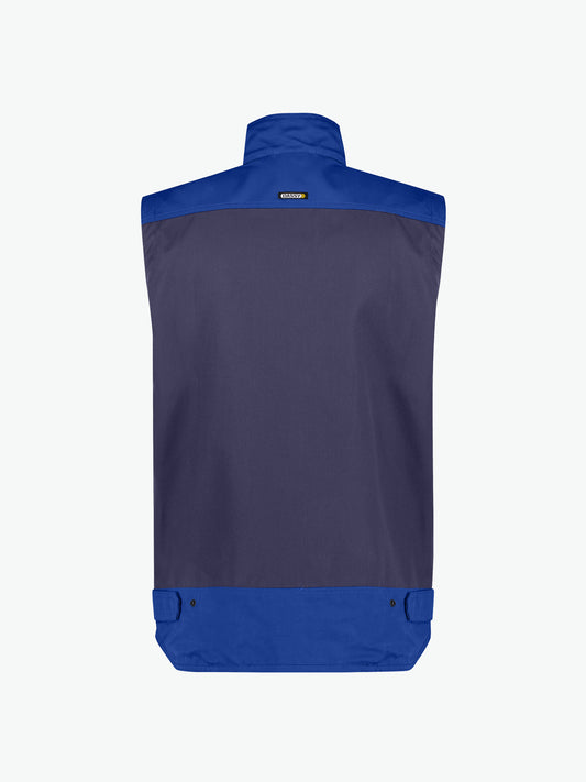 Dassy Faro Tweekleurige mouwloze werkvest - Marineblauw/Korenblauw Werkvest Dassy