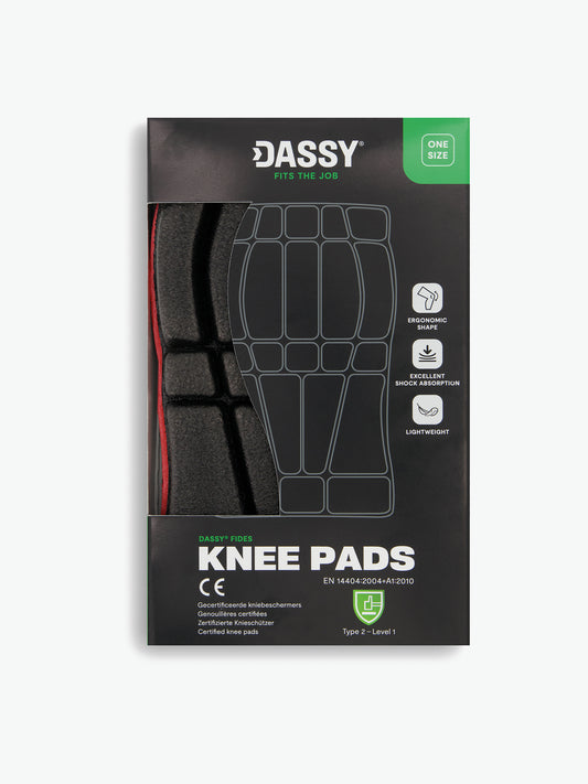 Dassy Fides Gecertificeerde kniebeschermers (Type 2, level 1) - Rood/Zwart Kniebeschermer Dassy