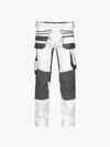 Dassy Flux Painters Schildersbroek met stretch, holsterzakken en kniezakken - Wit/Antracietgrijs Werkbroek Dassy