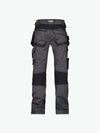 Dassy Flux Holsterzakkenbroek met stretch en kniezakken - Antracietgrijs/Zwart Werkbroek Dassy