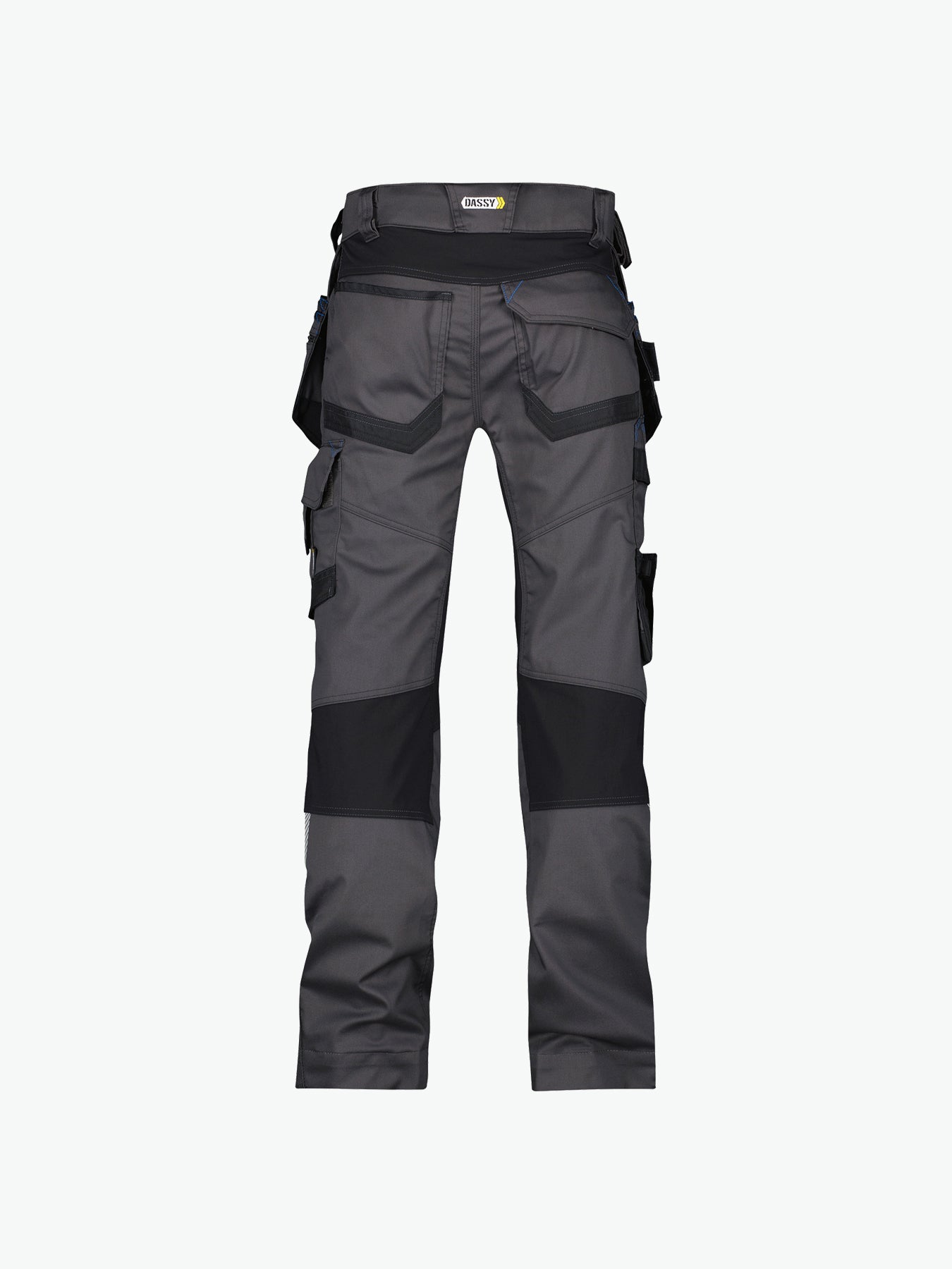 Dassy Flux Holsterzakkenbroek met stretch en kniezakken - Antracietgrijs/Zwart Werkbroek Dassy